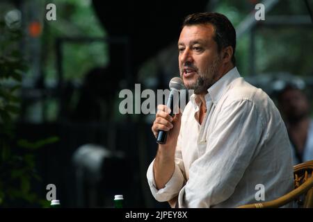 Marina di Pietrasanta, Italia. 17th ago, 2022 incontri al caffe de la Versiliana, nella foto Matteo Salvini, leader della Lega Credit: Stefano dalle Luche/Alamy Live News Foto Stock