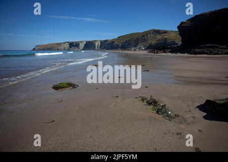 Trebarwith Strand Beach. Cornovaglia, Inghilterra Foto Stock