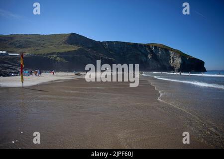 Trebarwith Strand Beach. Cornovaglia, Inghilterra Foto Stock