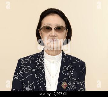 A file photo shows Japanese fashion designer Kansai Yamamoto speaks during  an interview in Tokyo on April 23, 2013. 76-year old Yamamoto made his  debut in 1971 as the first Japanese and