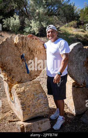 Hatchet-lancio al Ojo Santa Fe Spa Resort Foto Stock