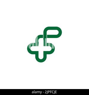 lettera f farmacia più vettore logo medico Illustrazione Vettoriale