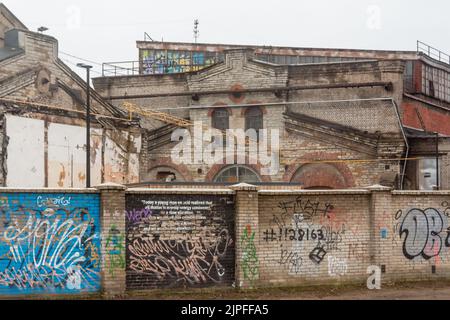 Vecchia area industriale di Telliskivi a Tallinn, Estonia Foto Stock