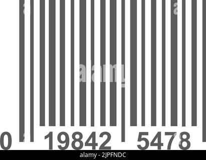 Icona con contorno isolato del codice a barre realistico. Codice di tracciamento vettoriale con numeri, simbolo del codice a barre che rappresenta i dati in forma visiva e leggibile dalla macchina. Scansione delle informazioni sulla confezione dei prodotti segno grafico unico Illustrazione Vettoriale