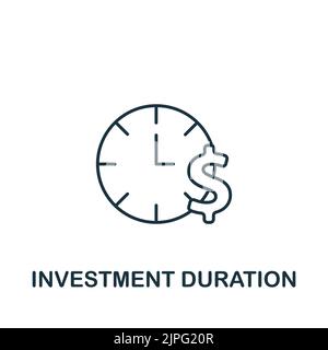 Icona durata investimento. Linea semplice icona per modelli, web design e infografiche Illustrazione Vettoriale