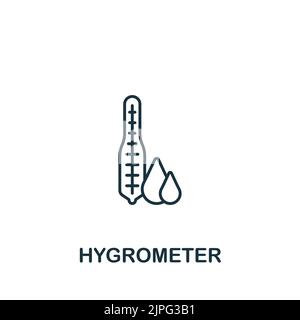 Icona igrometro. Linea semplice icona di misurazione per modelli, web design e infografiche Illustrazione Vettoriale