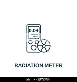 Icona del misuratore di radiazioni. Linea semplice icona di misurazione per modelli, web design e infografiche Illustrazione Vettoriale