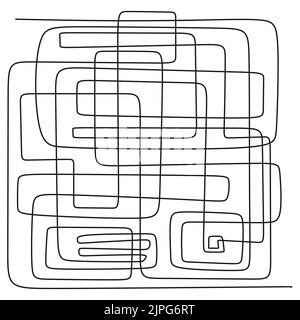 Mano disegnata scarabeo scarabeo caos percorso linee sudicio Illustrazione Vettoriale