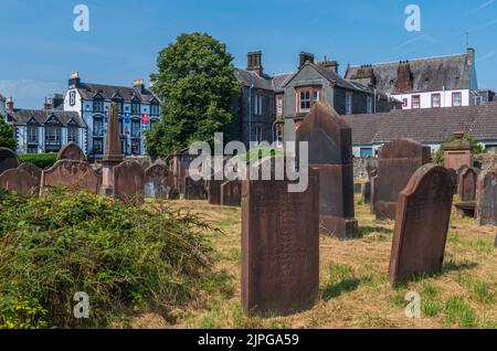 Il vecchio cimitero, High Street, Moffat in Scozia Foto Stock