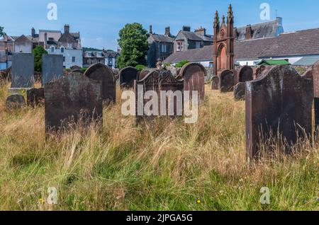 Il vecchio cimitero, High Street, Moffat in Scozia Foto Stock