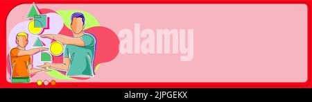 Due colleghi che presentano gli aggiornamenti recenti di Cruial. Uomini d'affari che mostrano nuovi annunci importanti. Dirigenti che parlano di attuale rilevante Illustrazione Vettoriale