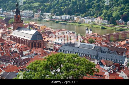 città vecchia, heidelberg, neckar, città antiche, heidelberg, collari Foto Stock