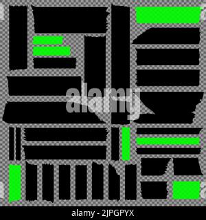 Nastri per condotti neri per il fissaggio. Illustrazione Vettoriale