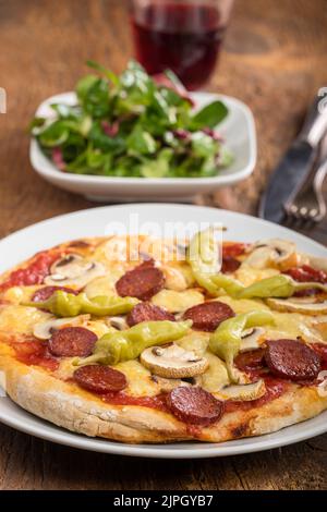 pizza, pizza diavolo, pizze Foto Stock