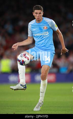 Sheffield, Regno Unito. 17th ago, 2022. Ross Stewart di Sunderland durante la partita del campionato Sky Bet a Bramall Lane, Sheffield. Il credito per le immagini dovrebbe essere: Simon Bellis/Sportimage Credit: Sportimage/Alamy Live News Foto Stock