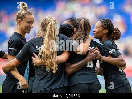 I giocatori di Gotham durante la partita della National Women Soccer League tra il NJ/NY Gotham FC e lo Houston Dash alla RedBull Arena di Harrison, NJ Foto Stock