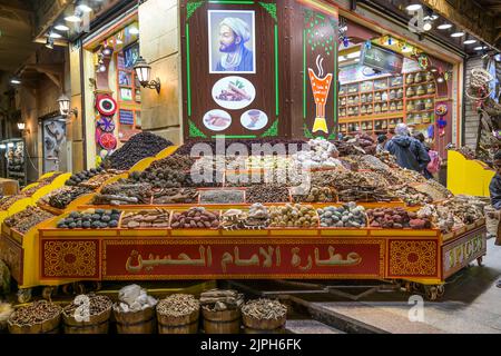 Gewürze, Alter Souk, Markt, Assuan, Ägypten Foto Stock