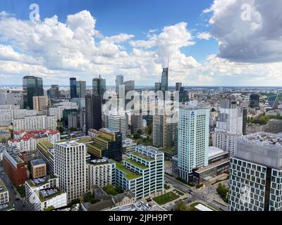 Centro affari di Varsavia dall'alto Foto Stock