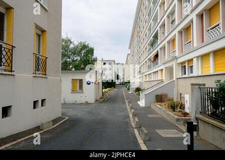 Una vista degli edifici e delle strade della città francese di le Havre Foto Stock