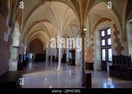 Francia, Indre-et-Loire, castelli della Valle della Loira, castello reale di Amboise, la casa del re, la grande sala del consiglio Foto Stock