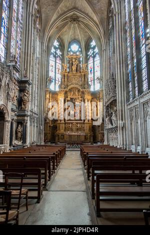 Immagine della Cattedrale Primaziale di Notre-Dame de Rouen, una chiesa importante nella Normandia francese Foto Stock