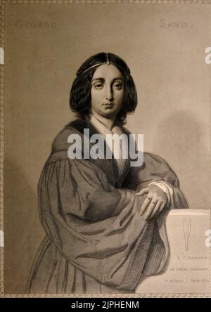Francia, Indre (36), la Châtre, George Sand Museum e la Valle Nera, Ritratto di George Sand Foto Stock