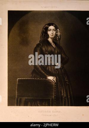 Francia, Indre (36), la Châtre, George Sand Museum e la Valle Nera, Ritratto di George Sand Foto Stock