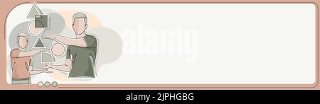 Due colleghi che presentano gli aggiornamenti recenti di Cruial. Uomini d'affari che mostrano nuovi annunci importanti. Dirigenti che parlano di attuale rilevante Illustrazione Vettoriale