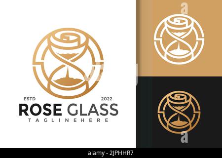 Una serie di loghi a forma di clessidra Illustrazione Vettoriale