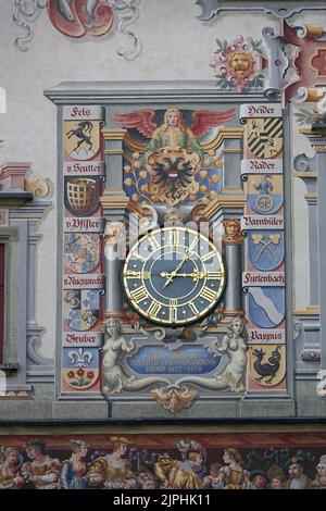 orologio, vecchio municipio, lindau, orologi, tiglio Foto Stock