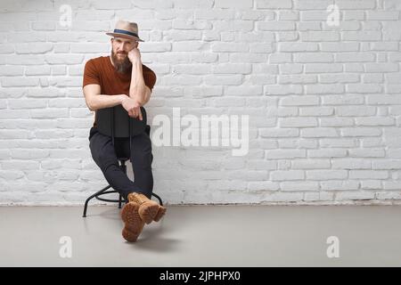 uomo, moderno, barbuto, ragazzo, uomini, modern, beardeds Foto Stock