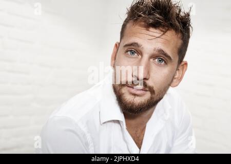 uomo, ritratto, barbuto, ragazzo, uomini, ritratti, beardeds Foto Stock