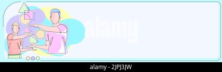 Due colleghi che presentano gli aggiornamenti recenti di Cruial. Uomini d'affari che mostrano nuovi annunci importanti. Dirigenti che parlano di attuale rilevante Illustrazione Vettoriale