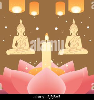 Banner festival di Loy krathong Illustrazione Vettoriale