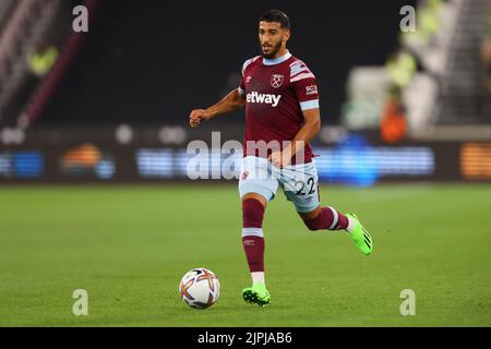 London Stadium, Londra, Regno Unito. 18th ago, 2022. Europa Conference League calcio West Ham contro Viborg FF: Ha detto Benrahma di West Ham United Credit: Action Plus Sports/Alamy Live News Foto Stock