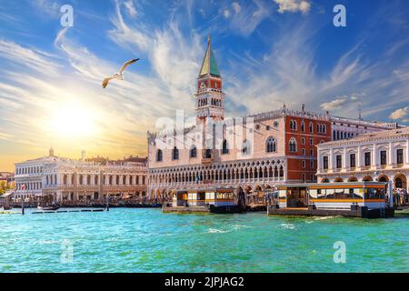 venezia, palazzo delle doge, campanile di san marco, venere, palazzi delle doge, campaniles di san marco Foto Stock