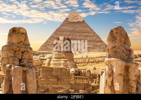 sfinge, necropoli di giza, sfingi Foto Stock