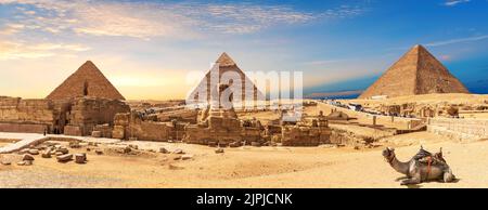 sfinge, necropoli di giza, sfingi Foto Stock