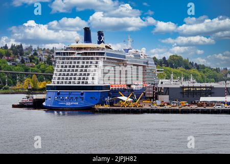 SEATTLE, WASHINGTON - 2 maggio 2022: Oltre alla tecnologia, Seattle ha un fiorente settore turistico. Dalla metà degli anni '90s, Seattle ha sperimentato s. Foto Stock