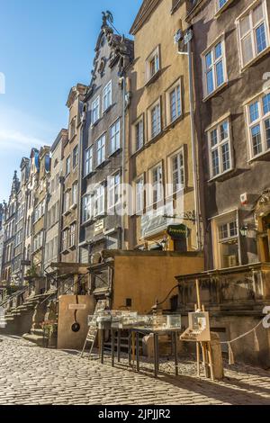 Una bella vista dell'architettura di Via Mariacka a Danzica, Polonia Foto Stock