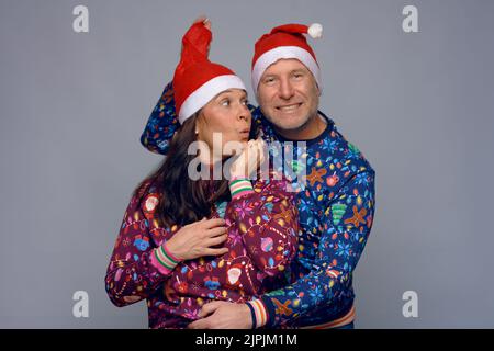 coppia, abbigliamento, natale, coppie, buon natale, x-mas, natale Foto Stock