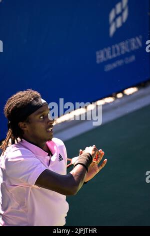 Vancouver occidentale, Canada. 16th ago, 2022. West Vancouver, British Columbia, Canada, 16th 2022 agosto Mikael Ymer (Svezia) durante il torneo di tennis Odlum Brown VanOpen il 16 agosto 2022 all'Hollyburn Country Club di West Vancouver, British Columbia, Canada. (Amy Elle/SPP) Credit: SPP Sport Press Photo. /Alamy Live News Foto Stock