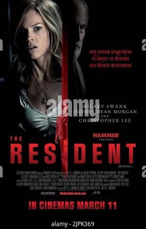 HILARY SWANK, Jeffrey Dean MORGAN E CHRISTOPHER LEE POSTER, il residente, 2011 Foto Stock