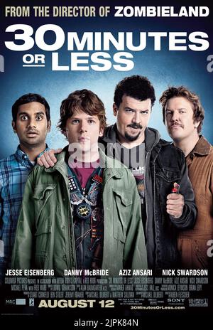 JESSE EISENBERG, Aziz Ansari, DANNY MCBRIDE, NICK SWARDSON, 30 minuti o meno, 2011 Foto Stock