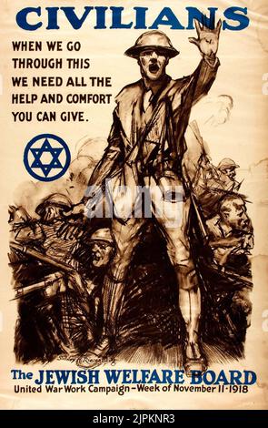 Civili - Sidney H. Riesenberg. WWI Propaganda poster, Jewish Welfare Board. CA. 1918 - United War Work Campaign Foto Stock