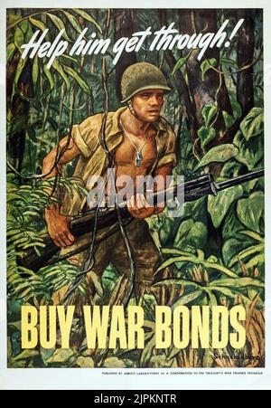 Poster della seconda guerra mondiale 'aiutalo a superare! ACQUISTA BOND DI GUERRA'. Artista: Arthur Schnakenberg Foto Stock