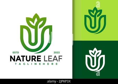 Illustrazione vettoriale di un insieme di concetti di ecologia delle foglie naturali Illustrazione Vettoriale