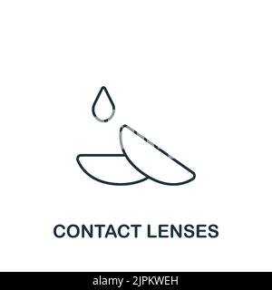 Icona lenti a contatto. Linea semplice icona per modelli, web design e infografiche Illustrazione Vettoriale
