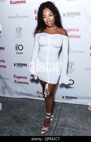 Hollywood, Stati Uniti. 18th ago, 2022. HOLLYWOOD, LOS ANGELES, CALIFORNIA, USA - 18 AGOSTO: Nina Galy arriva al ricevimento Eugenia Kuzmina e Playboy Launch che si tiene presso il Godfrey Hotel Hollywood il 18 agosto 2022 a Hollywood, Los Angeles, California, Stati Uniti. (Foto di Xavier Collin/Image Press Agency) Credit: Image Press Agency/Alamy Live News Foto Stock