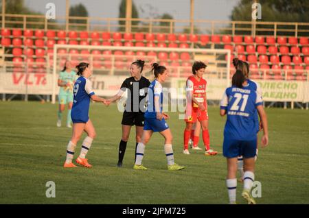 Pölten vs ZFK Ljuboten 7 - 0 (3 - 0 tempo parziale) 18 ago 2022 at 15:00:00 UTC, Petar Miloshevski Training Centre Skopje, Macedonia. La partita è una p Foto Stock